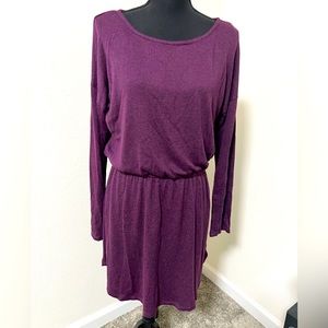 Maroon, long sleeve mini dress soft and comfortable